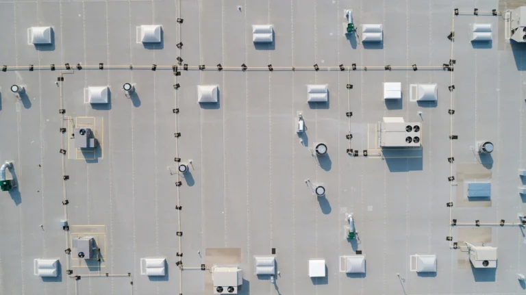 roof coatings-arial view of a commercial roof