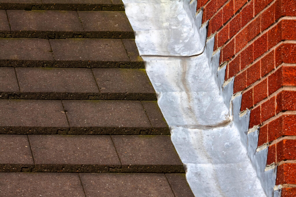 closeup of chimney flashing
