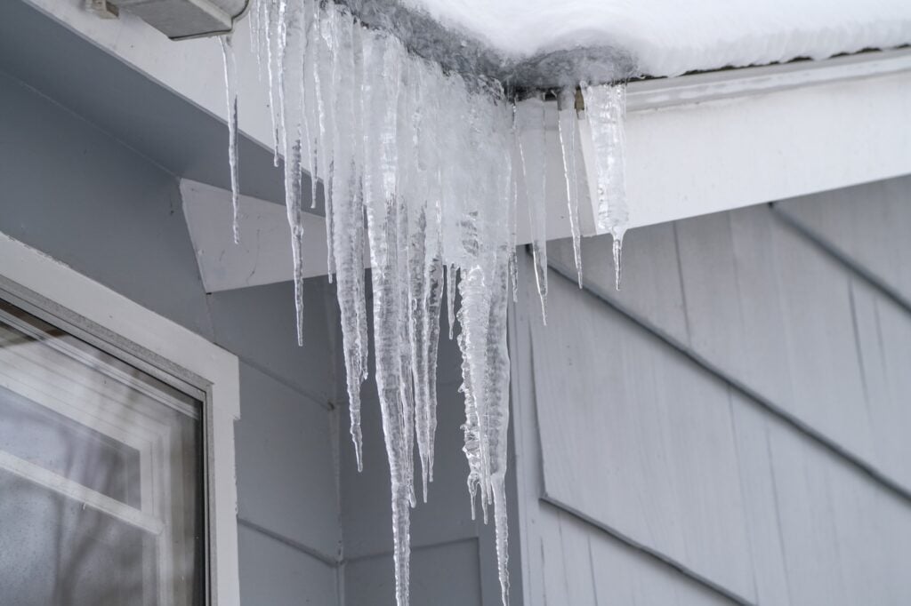 large icicles gutters