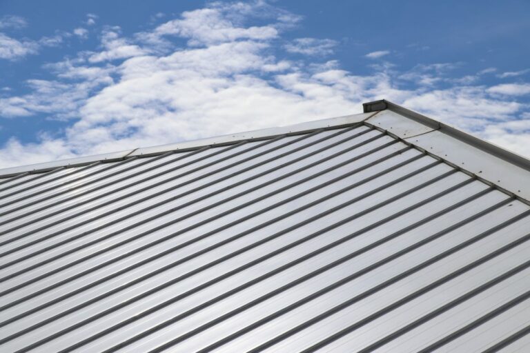 Metal sheet roof and slope